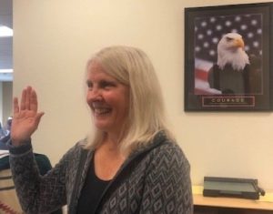 Debo Powers at her swearing-in ceremony.